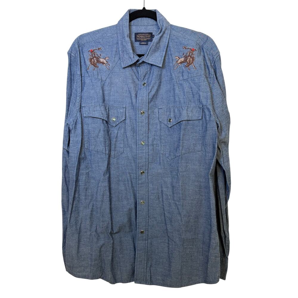 Pendelton- Denim horse detail Men's Shirt Size L